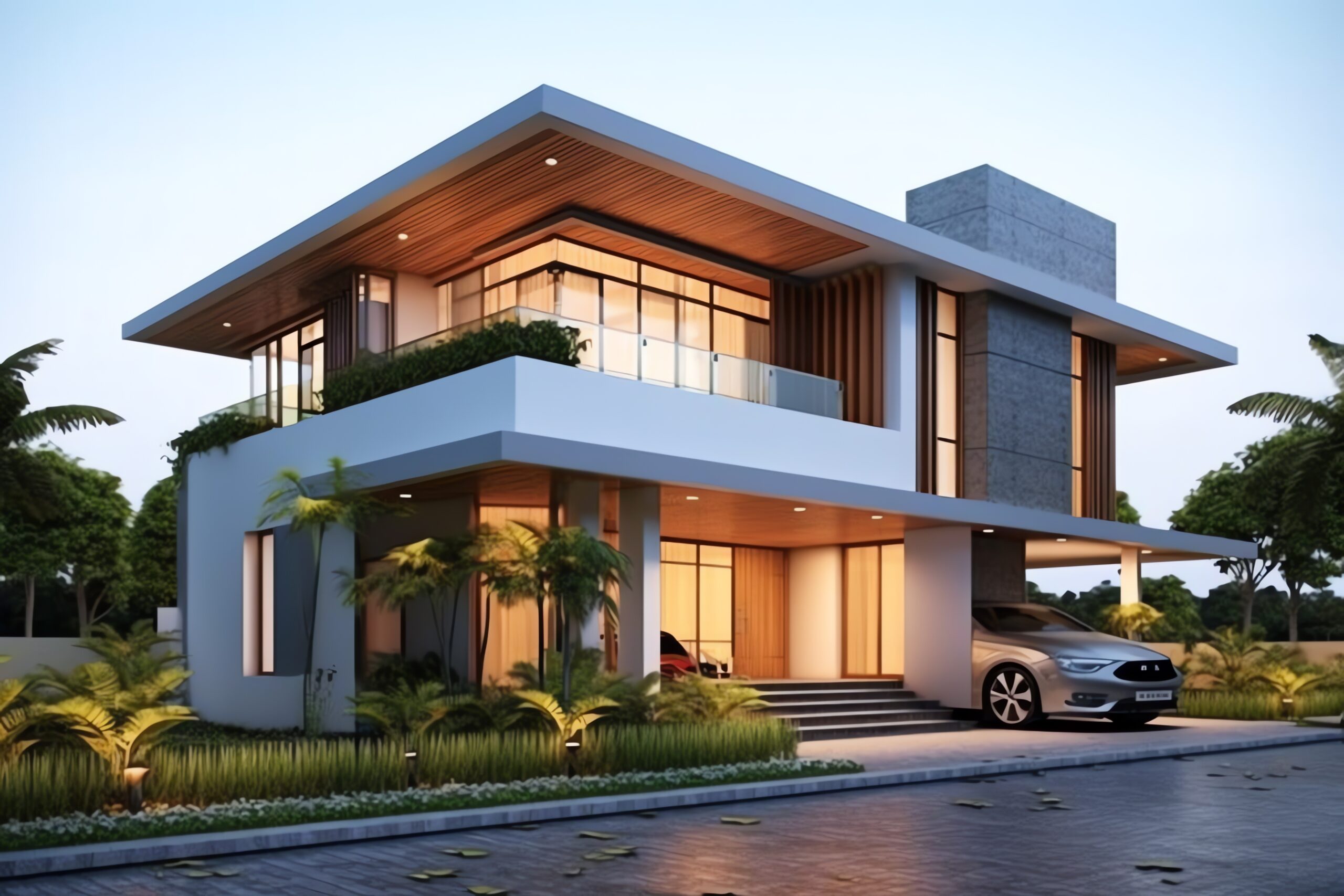 GP INFRACON beautiful modern house exterior with